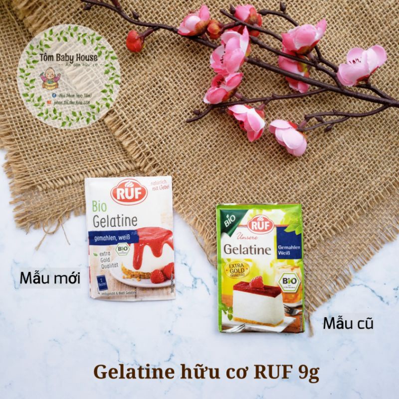 Gelatine hữu cơ RUF 9g - Gelatine thường Ewald 50g làm thạch
