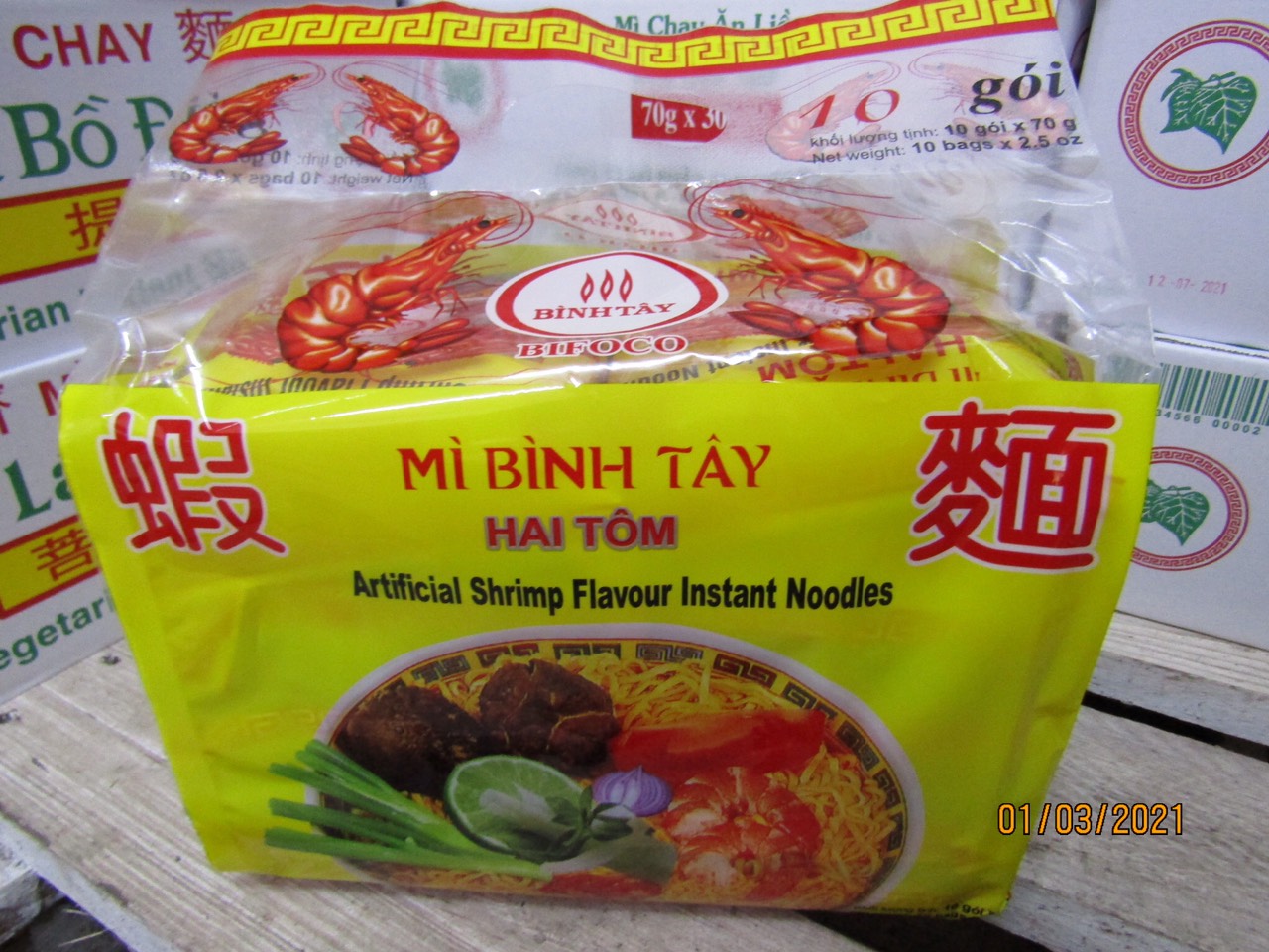 Mì hai tôm Bình Tây túi (10 gói)