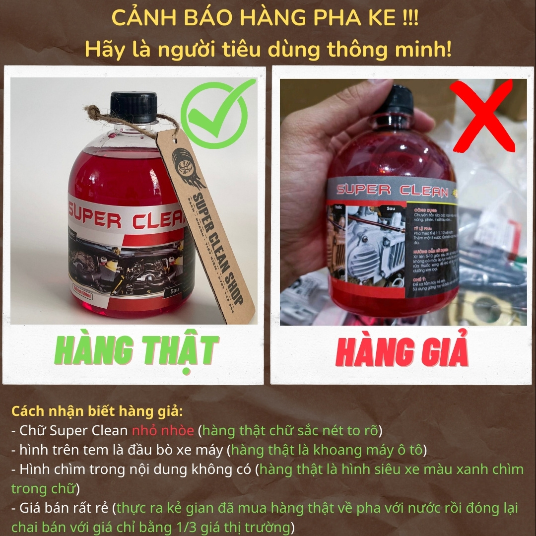 [TẶNG VÒI XỊT + TẶNG CỌ DETAILING] DUNG DỊCH TẨY RỬA LỐC MÁY SUPER CLEAN | SIÊU SẠCH