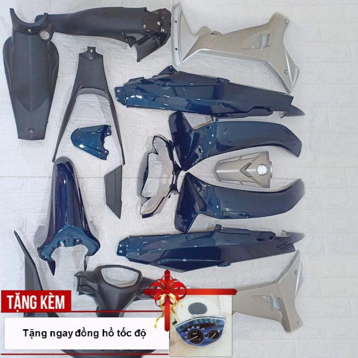 [MIỄN SHIP BÀ CON ƠI] Dàn áo xe SIRIUS , nhựa ABS nguyên sinh cao cấp màu Xanh , phanh đĩa - TẶNG LUÔN CHIẾC ĐỒNG HỒ CƠ CHO XE MÁY CỦA BẠN - có tặng KÈM BỘ TEM chống bay màu.
