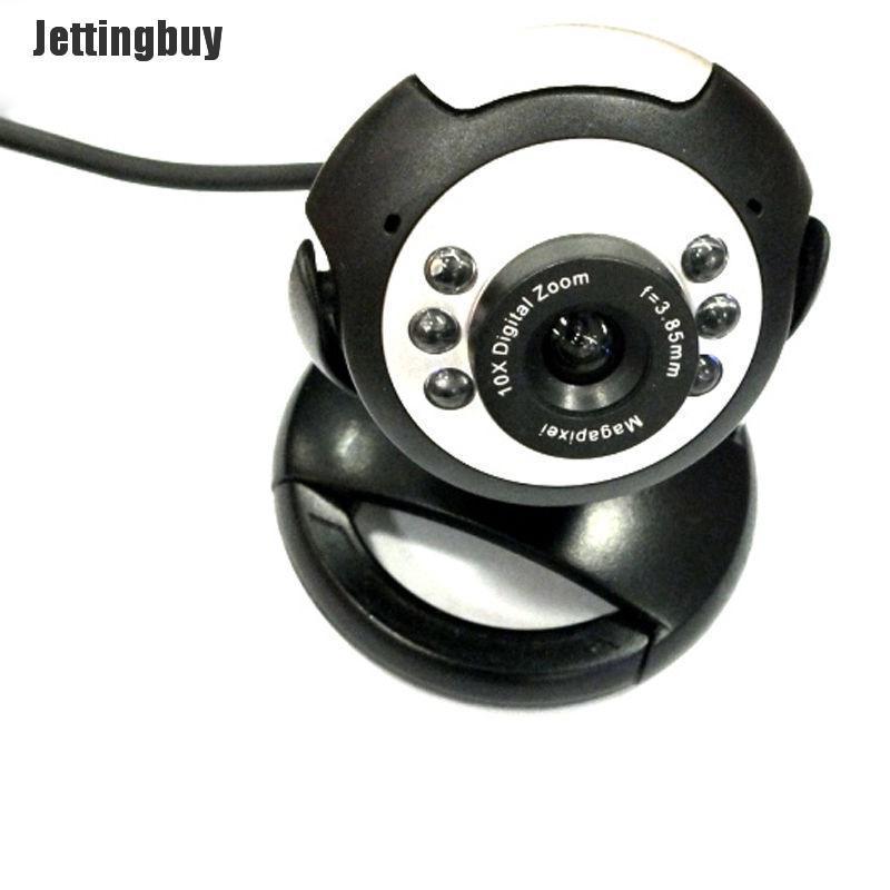 Jettingbuy 6 LED HD Webcam USB 2.0 50.0M PC Camera Web Cam with MIC for Computer PC Round