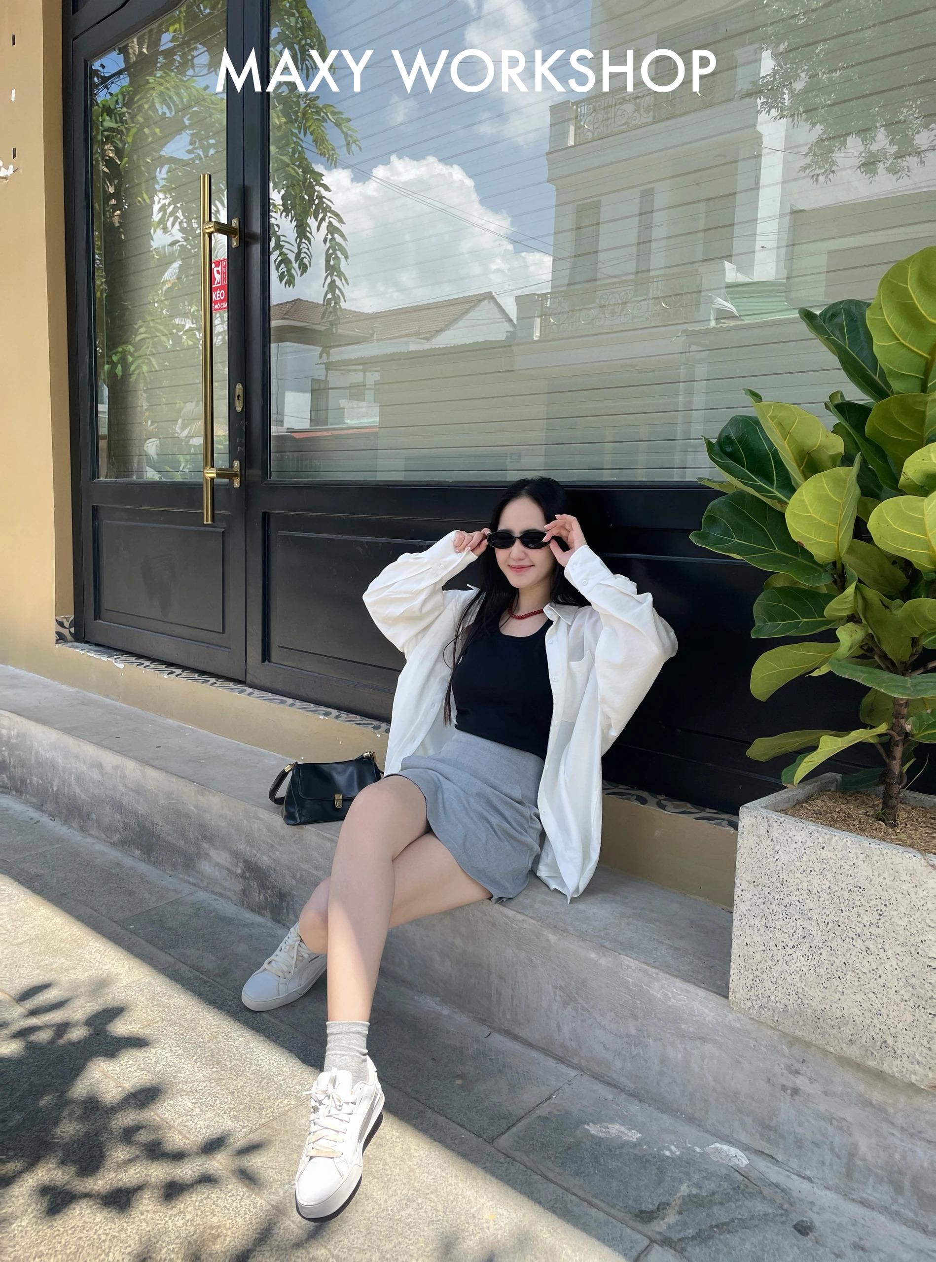 Áo sơ mi nữ tay dài dáng rộng Oversize Shirt Maxy Workshop