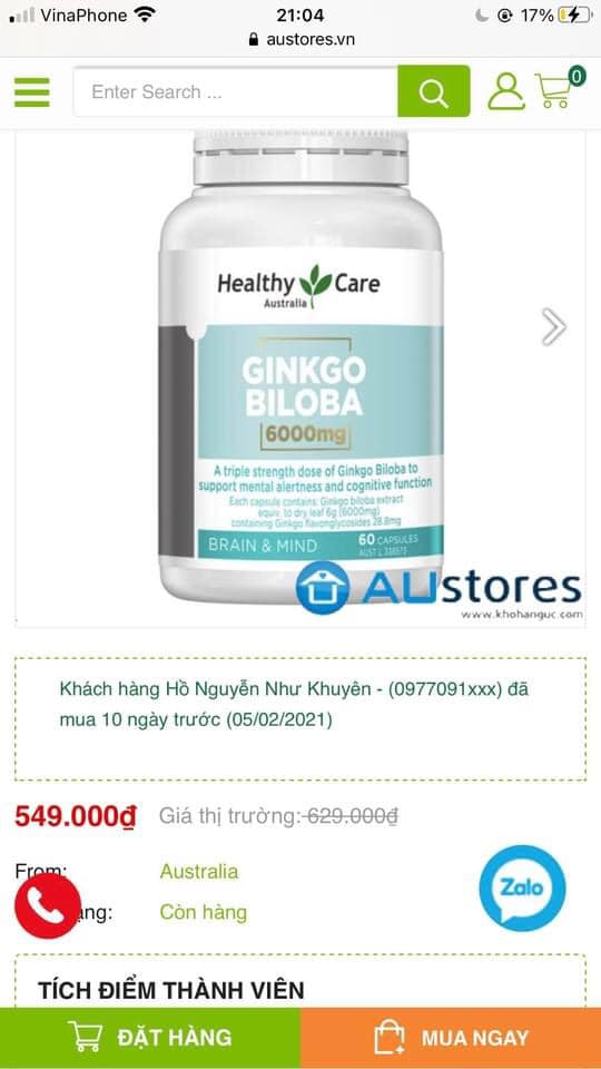 Ginkgo Healthy Care 6000mg