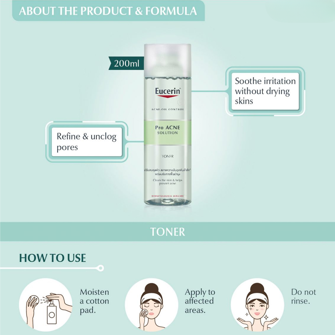 Toner Eucerin Dành Cho Da Nhờn Mụn Pro Acne Solution Toner Hasaki Sản Phẩm Chính Hãng