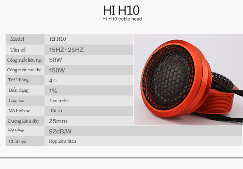 Pair of Hi-H10 Car Treble Speakers
