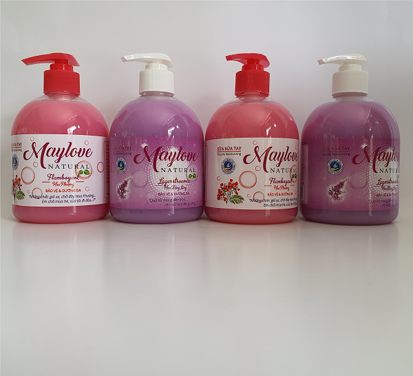 Combo 4 Chai Sữa rửa tay Maylove (2 Hoa Phượng+ 2 Bằng Lăng) 500ml