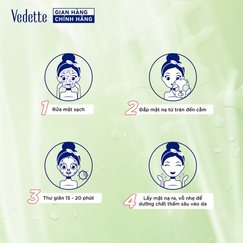 Combo 5 Mặt Nạ Giấy Than Hoạt Tính Vedette 22ml x 5