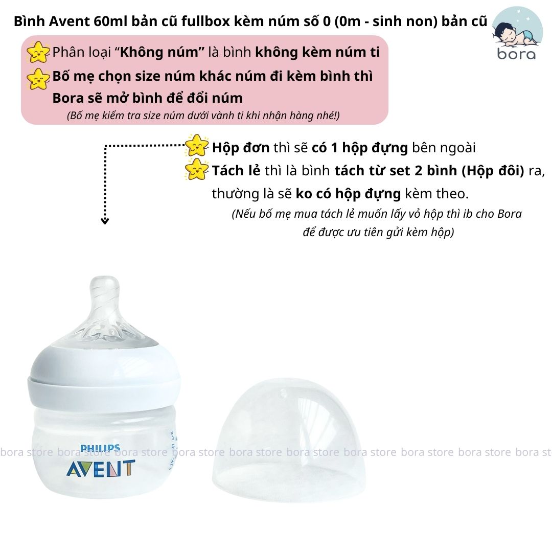 Bình sữa avent natural 60 125 260 330ml