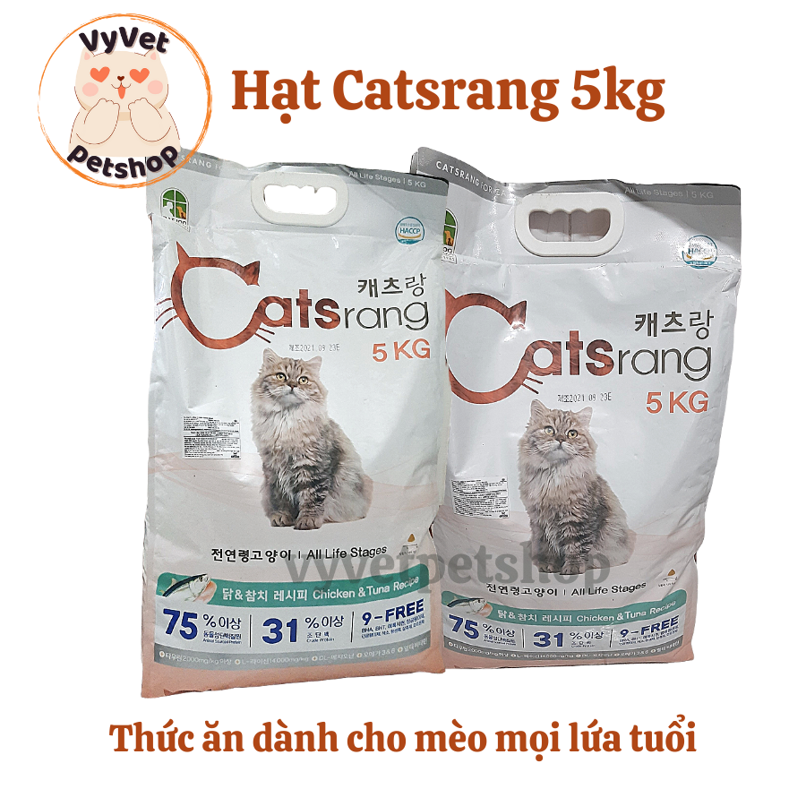 Thức ăn hạt cho mèo mọi lứa tuổi catsrang bao 5kg