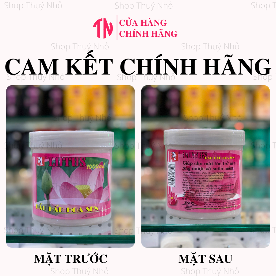 [CHÍNH HÃNG] Kem hấp tóc, dầu hấp dưỡng tóc suôn mềm hoa sen Lotus - 1000ml phục hồi tóc hư tổn nặng nề