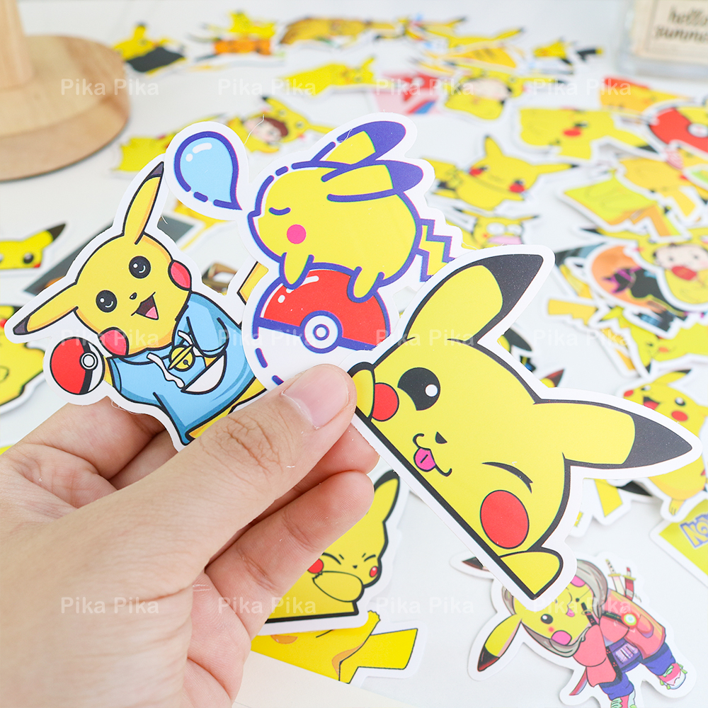 Set 54 sticker PIKACHU chống nước dễ thương cute PK0049