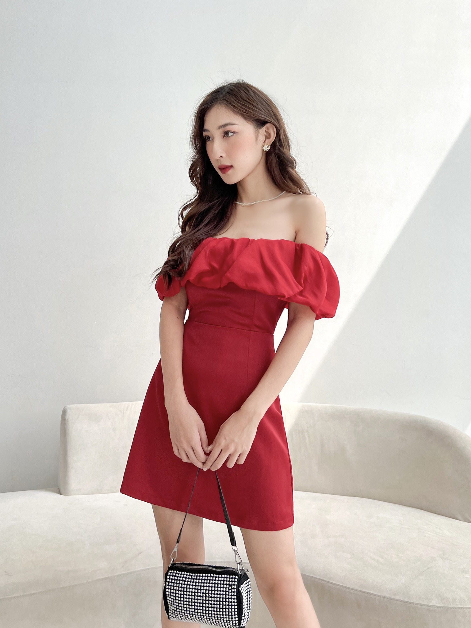 Đầm CINDERLA - Đầm bẹt vai form chữ A