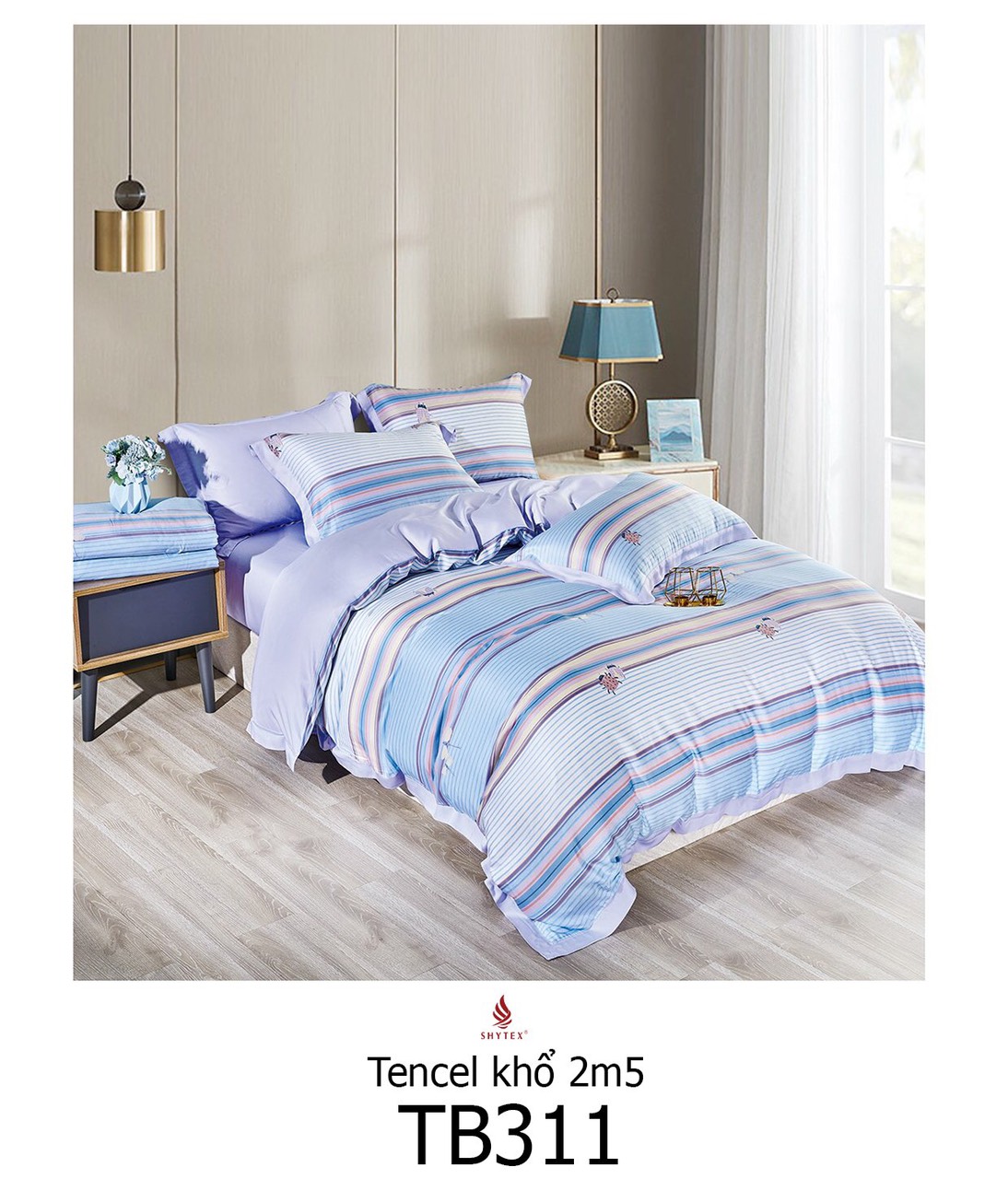 Drap Tencel Bộ 4 món 40S (1 Drap + 2 Áo Gối 50*70 + 1 áo gối ôm)