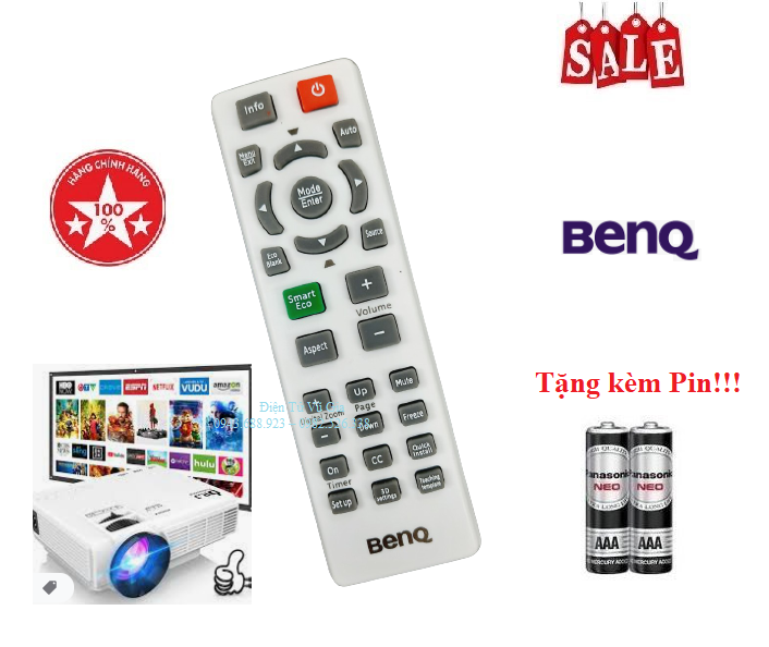 Remote Điều khiển máy chiếu BenQ- Hàng chính hãng mới 100% Tặng kèm Pin