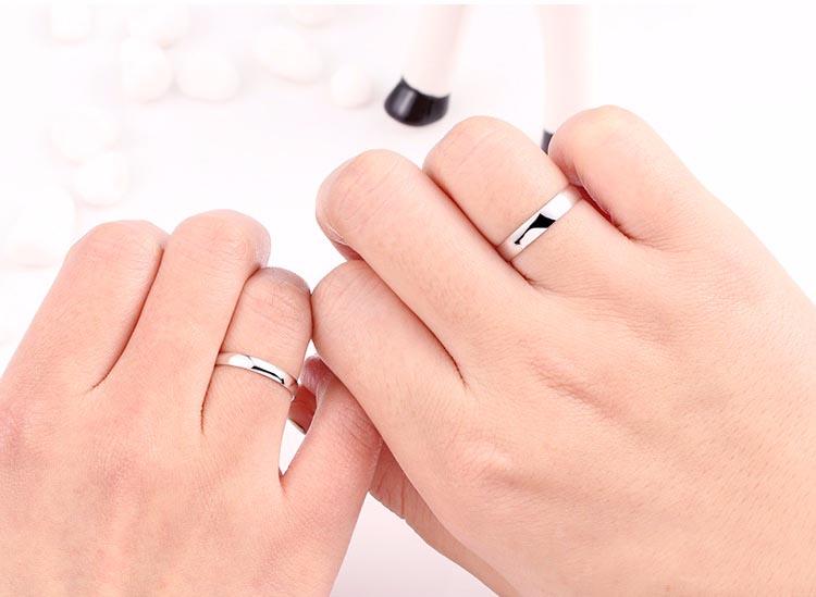 Nhẫn đôi Bạc Hiểu Minh nc401s nhẫn trơn