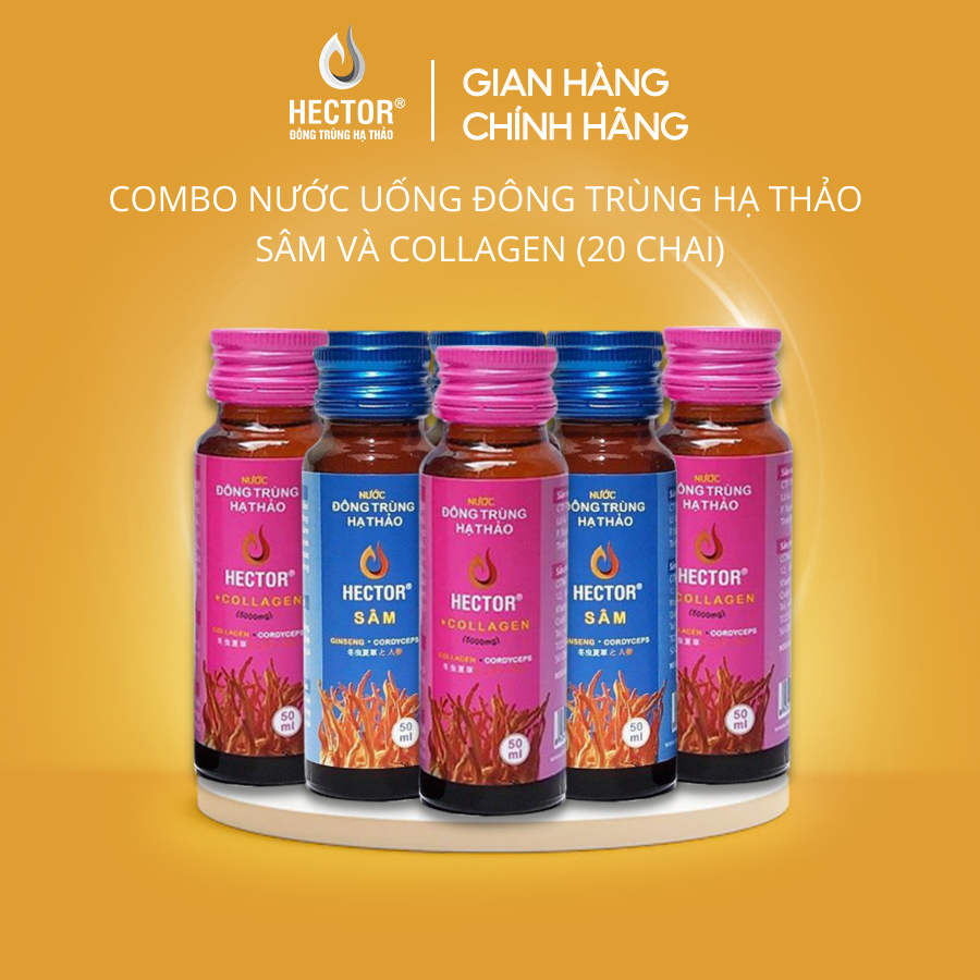 Combo Nước Đông Trùng Hạ Thảo Hector Sâm và Collagen (20chai)
