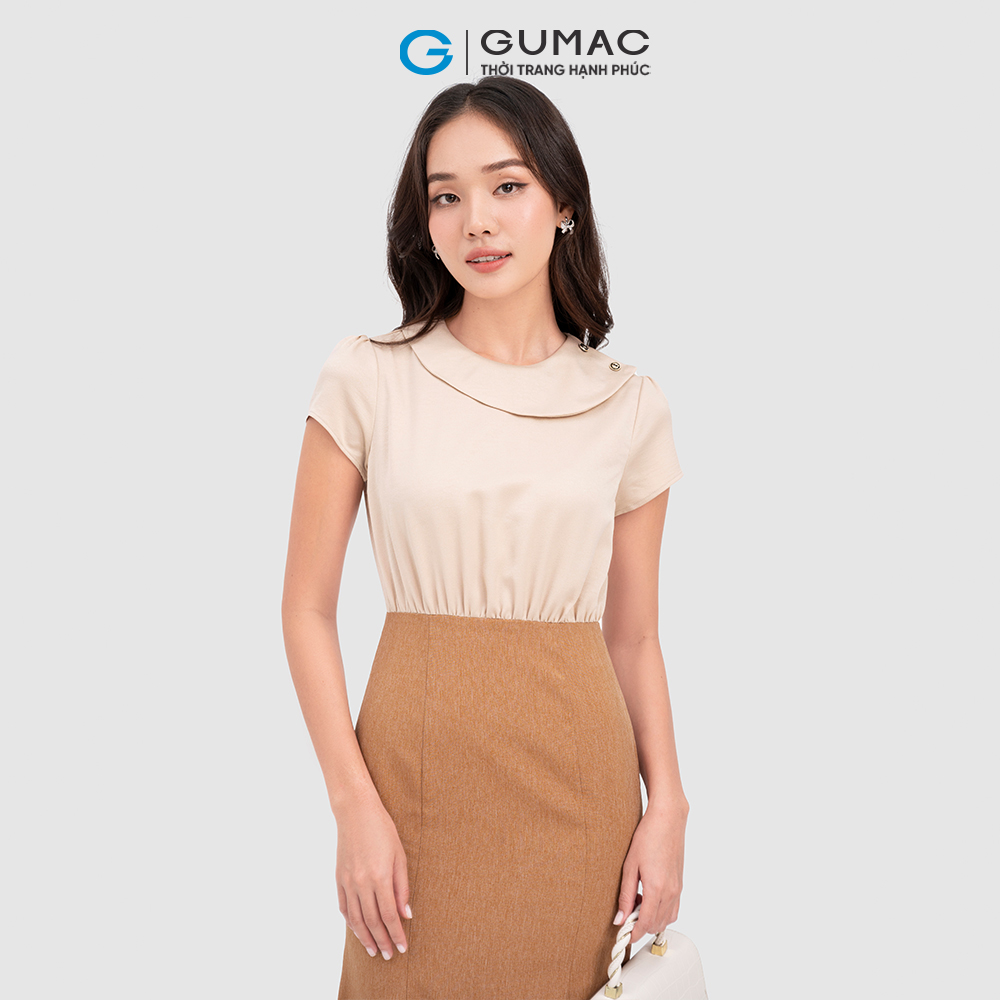 Đầm đuôi cá phối lụa thời trang GUMAC DC11070