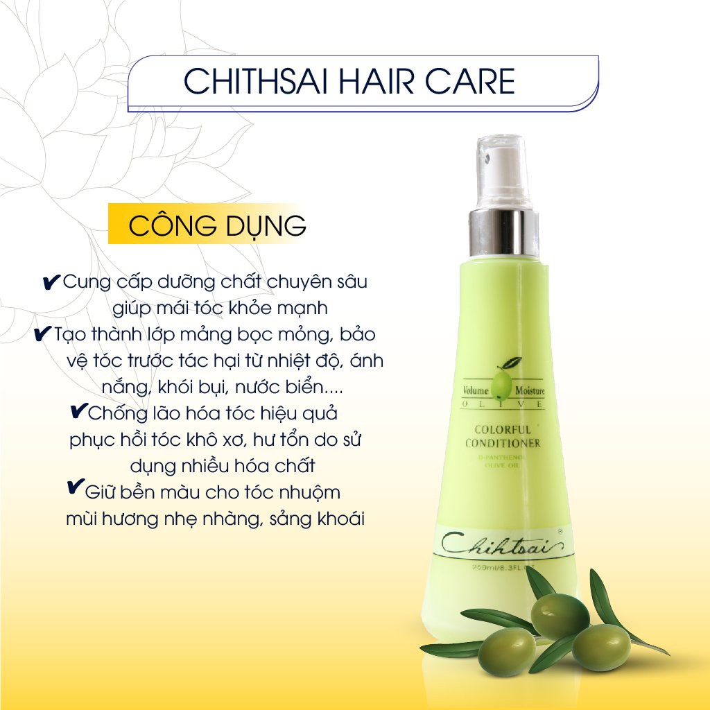 [HCM]Xịt Dưỡng Tóc Chihtsai Olive Colorful 250Ml
