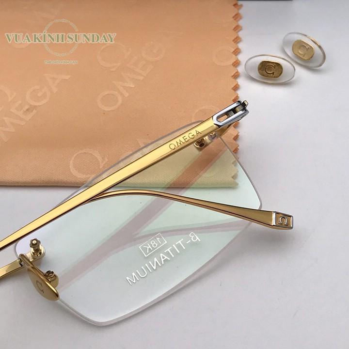 Gọng kính cận titanium mạ vàng 18k omega TT24