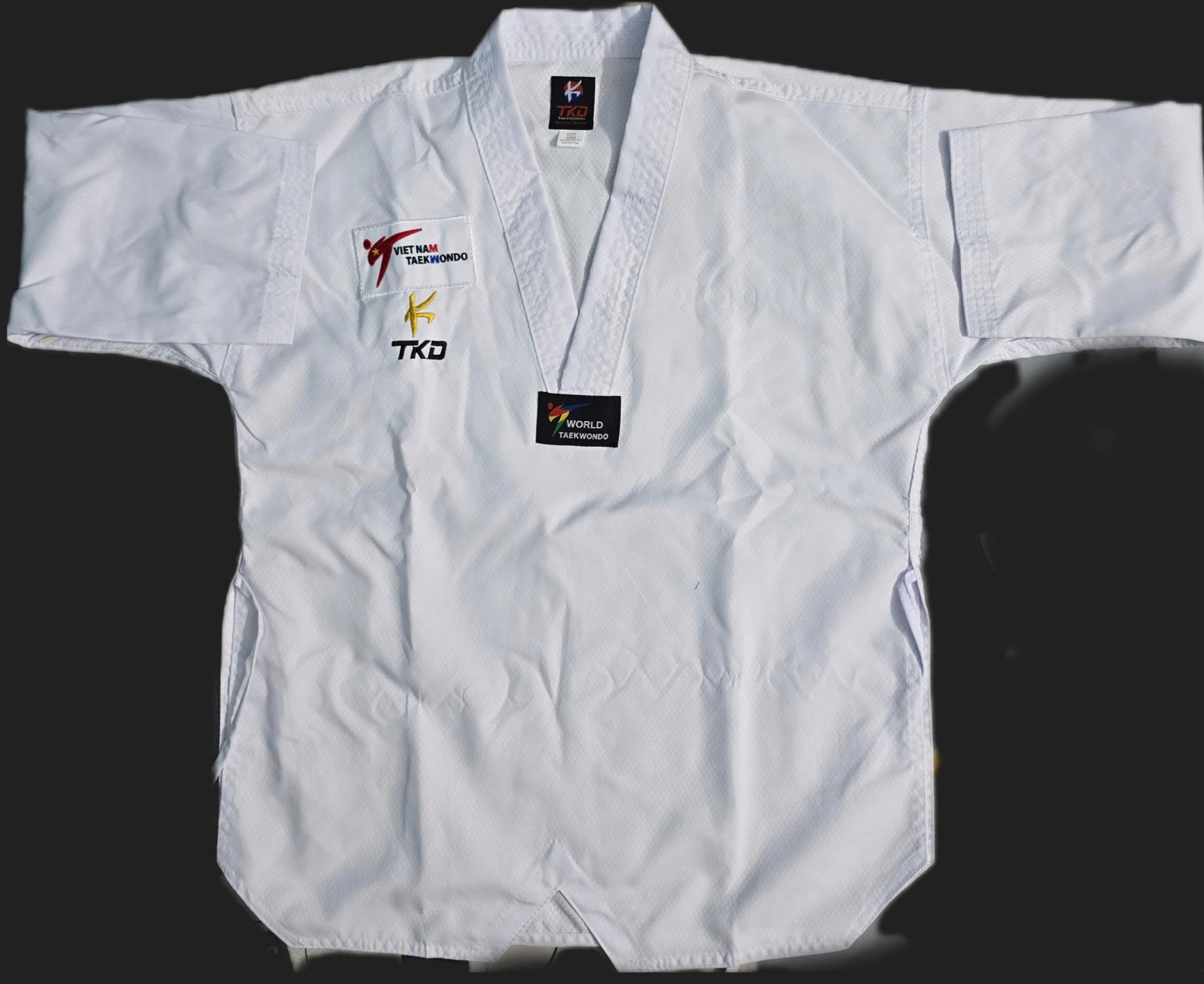 Võ phục TAEKWONDO cổ đen/đỏ đen phong trào