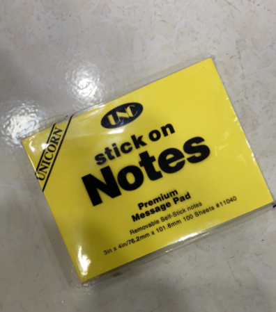 Giấy note vàng 3x4 UNC 7,6cmx10,5cm