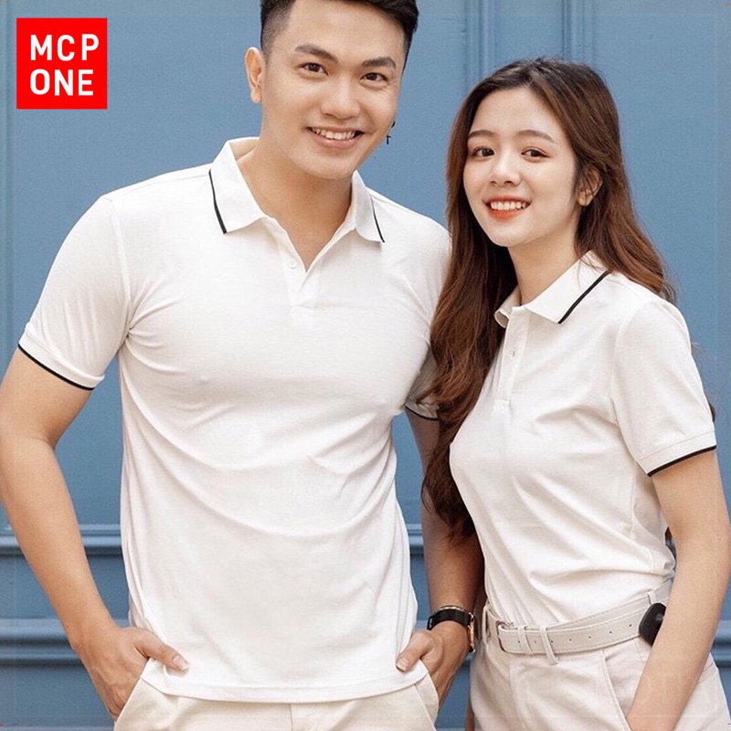 Áo phông nam cổ bẻ ngắn tay phối viền cao cấp : Kiểu dáng Hàn Quốc chất liệu cotton , co giãn 4 chiều - MCPONE