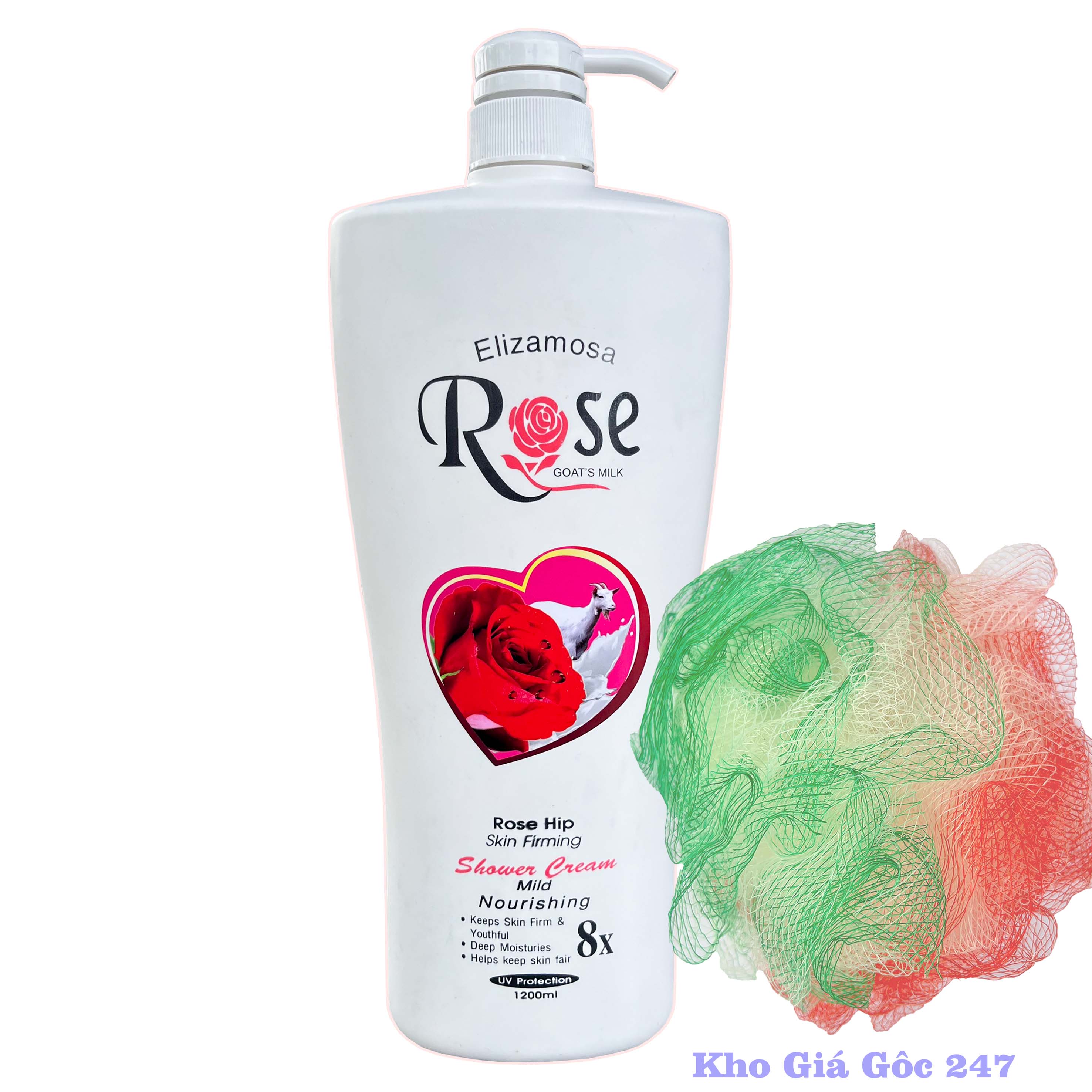 Sữa Tắm Dê Rose 1200ml | Sữa Tắm Trắng Da