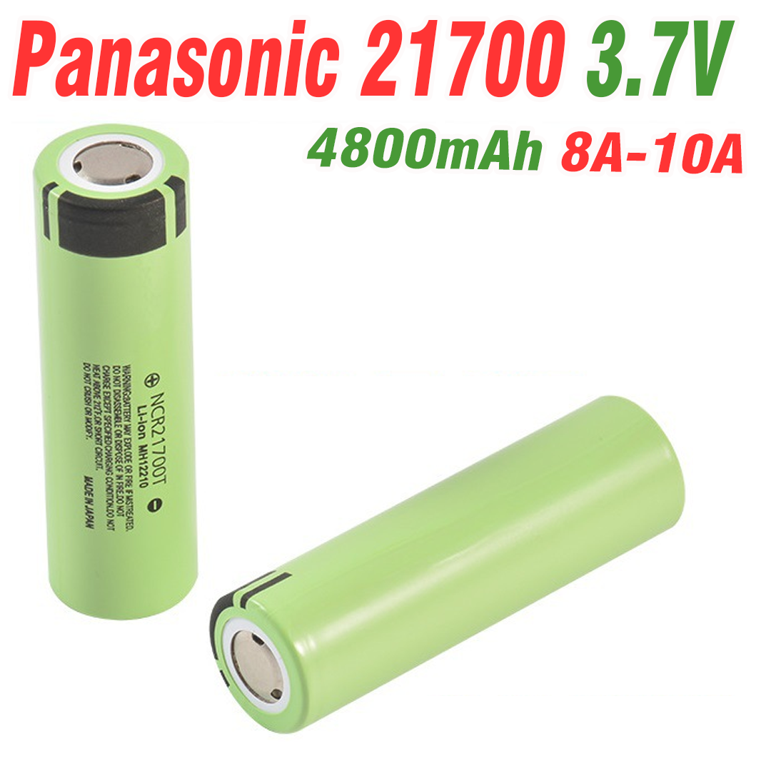 Pin 3.7v 21700 panasonic dung lượng 4800mah dòng xả cao 8A -10A pin sạc có 2 đầu phẳng NCR21700T