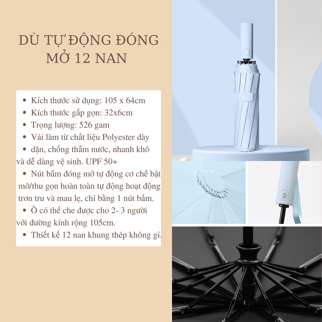 Tổng Hợp Các Loại Dù Ô Tô Gấp Ngược - Dù Tự Động Đóng Mở 2 Chiều
