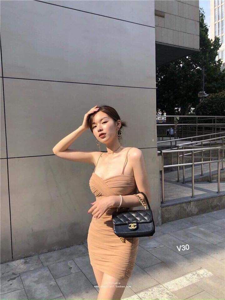 ĐẦM BODY 2 DÂY XOẮN NGỰC(CÓ MÚT NGỰC)