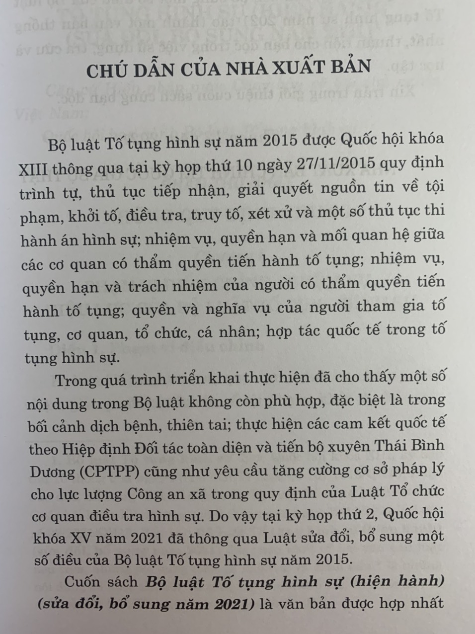 Bộ luật Tố tụng Hình Sự (Hiện Hành, Sửa đổi bổ sung năm 2021)
