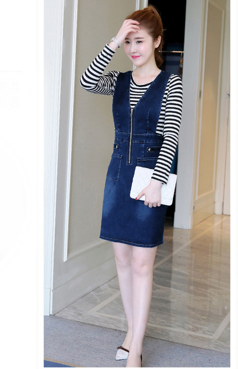 ĐẦM YẾM JEANS  PHỐI  TÚI  D698