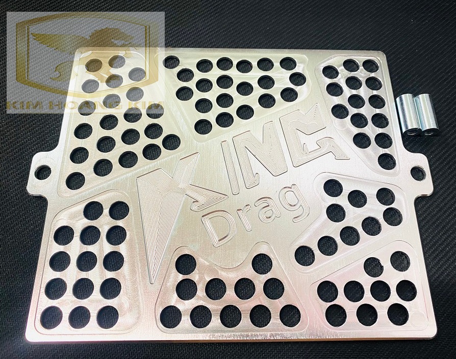 Che két nước Nhôm CNC Kingdrag gắn Raider,Satria...màu Bạc