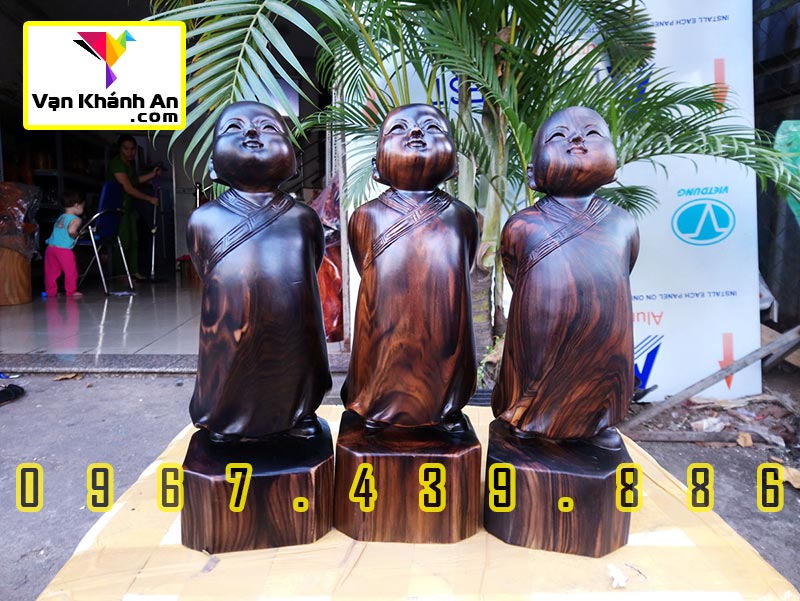 Tượng Chú Tiểu Tùy Duyên An Nhiên - Tượng Phong Thủy - Trang Trí Nhà Cửa Decor - Quà Tặng Để Bàn Làm Việc - Tượng Gỗ Đẹp - Pháp Duyên Shop