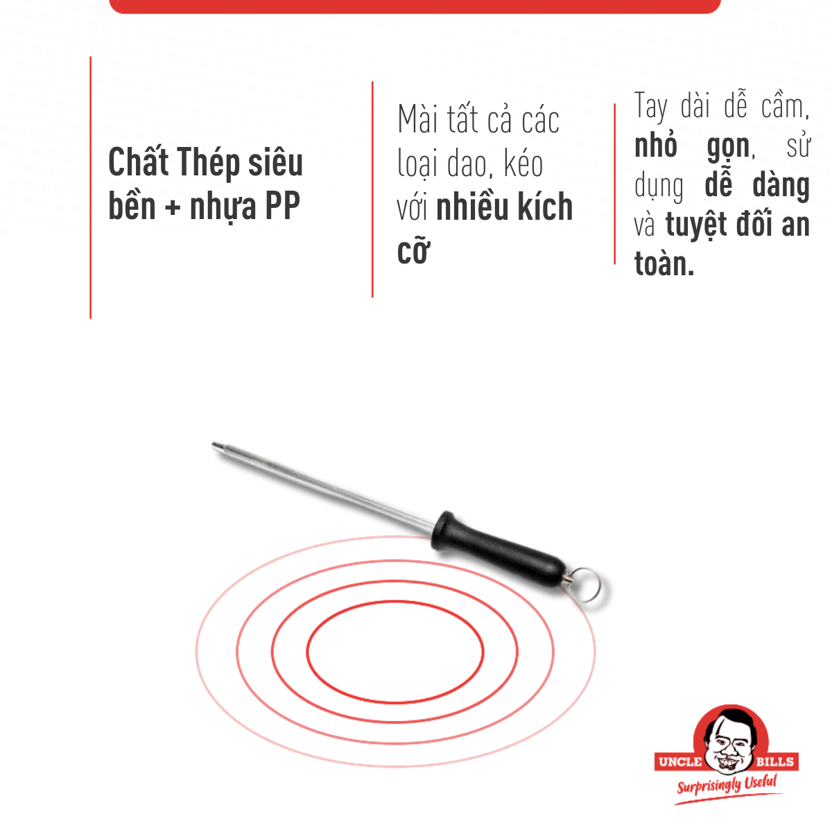 Cây Mài Dao Uncle Bills KA0115 31cm - Đen