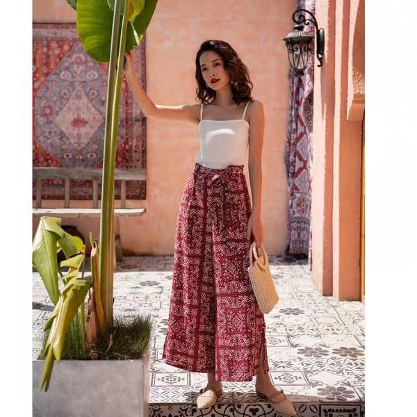 Quần Đỏ Boho Vintage ( Có Sẵn )