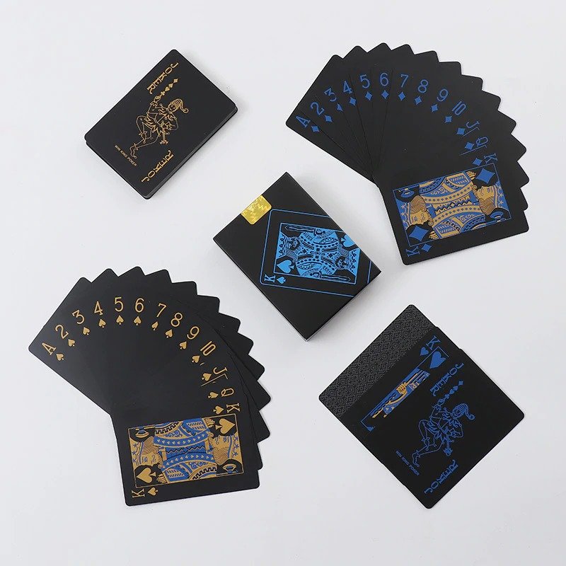 Bộ Bài Tây Nhựa PVC Chống Thấm Nước Chơi Bài Ảo Thuật Phi Bài, màu đen xanh vàng đỏ mềm tú lơ khơ bằng plastic CuuLongstore