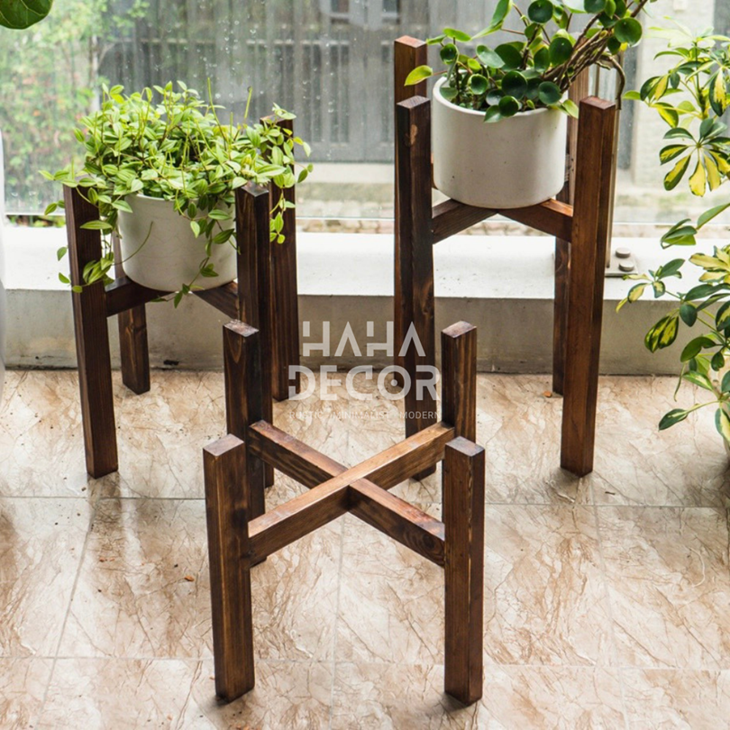 Chân Đế Gỗ đặt cây cảnh Kệ Gỗ Để Chậu Cây CCG01