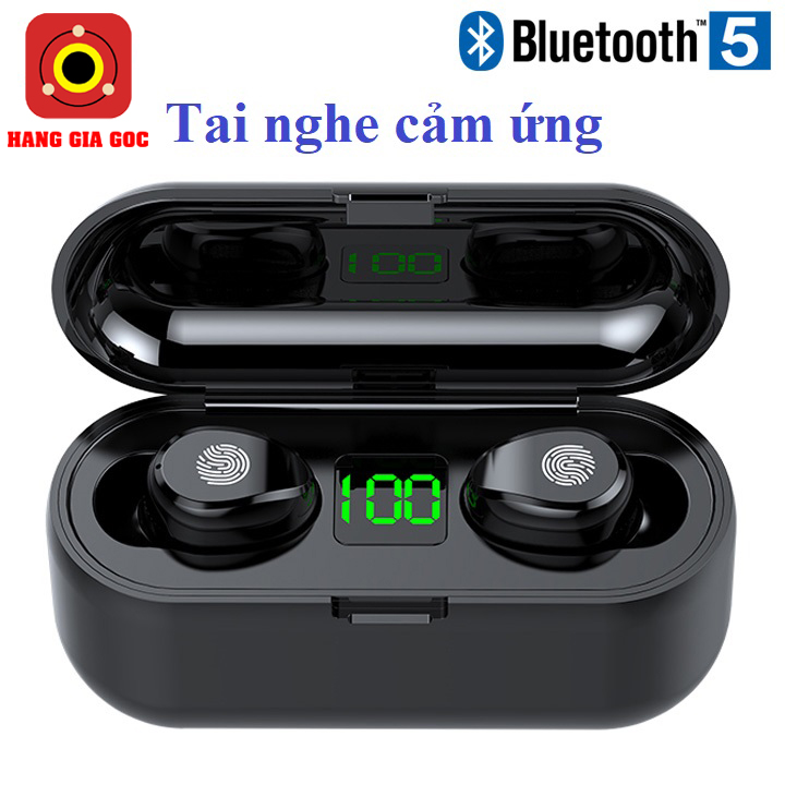 Tai nghe Bluetooth 5.3 TWS F9 cảm ứng phiên bản mới cao cấp pro tăng giảm âm lượng trên tai...