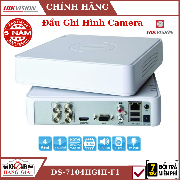 Đầu Ghi Camera Hikvision DS-7104HGHI-F1 ,, Hỗ trợ 1 ổ cứng 6 Tb, đầu camera , đâu hikvision , camera hikvision , đầu ghi hikvisin , camera an ninh , trọn bộ camera an ninh hikvision