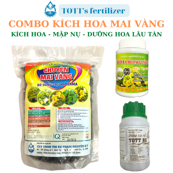 Combo Phân Bón Mai chuyên dùng chăm sóc cây Mai (nảy chồi 30-10-10, bung đọt, phân mai)