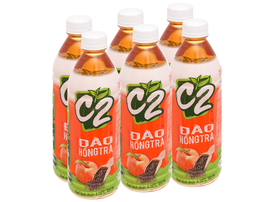 6 chai hồng trà đào C2 455ml