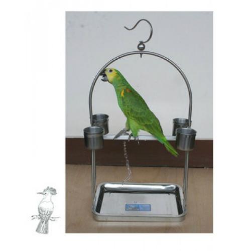 Cầu đứng inox có đế cho vẹt