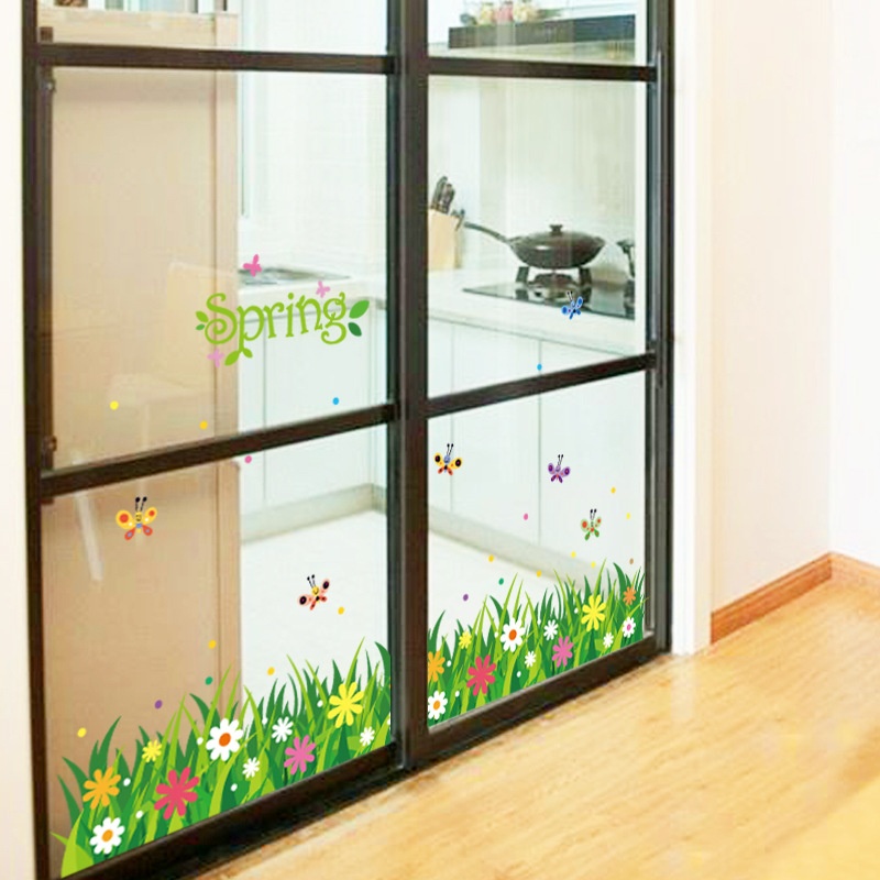 DECAL DÁN CHÂN TƯỜNG HOA CỎ MÙA XUÂN