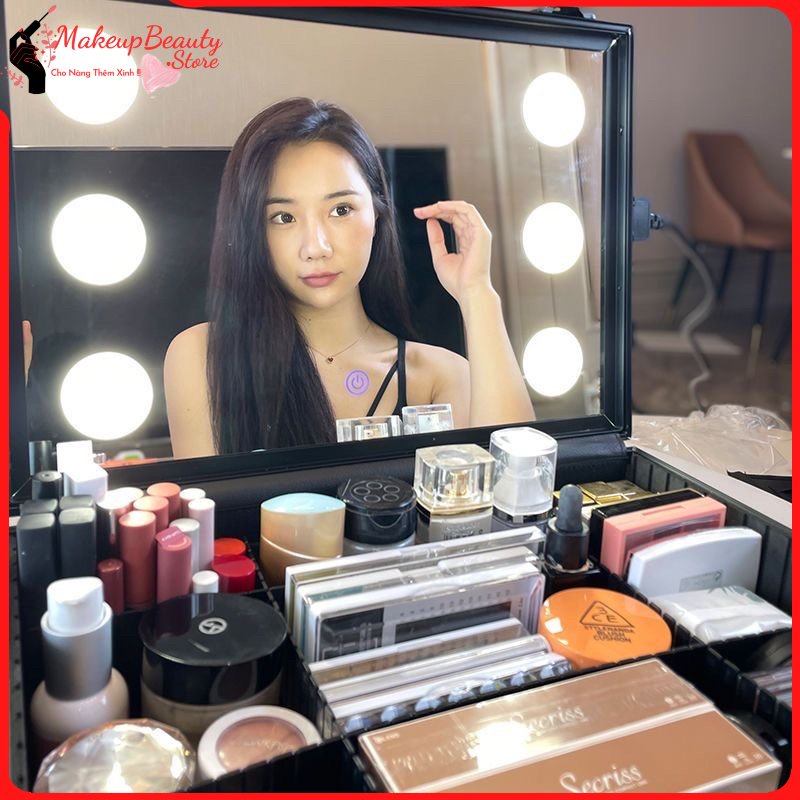 Cốp vali cốp trang điểm có gương đèn led MS 801 [ MakeupBeauty.Store Cho Nàng Thêm Xinh ]