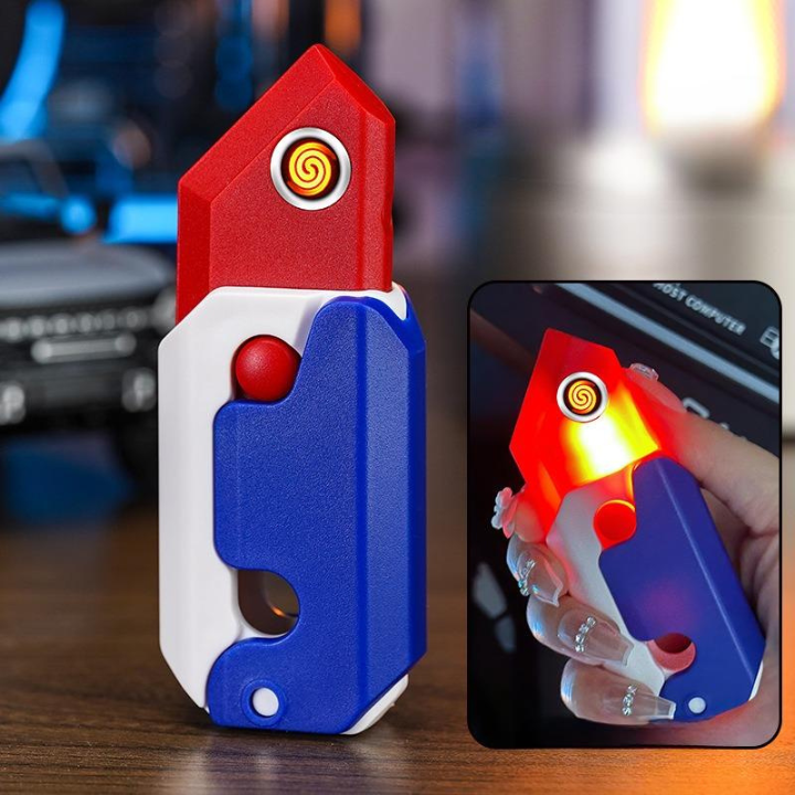 [HCM] Đồ Chơi Bật Lửa Dao Củ Cà Rốt In 3D kéo dài, Kèm Đầu Đốt Sạc Type C