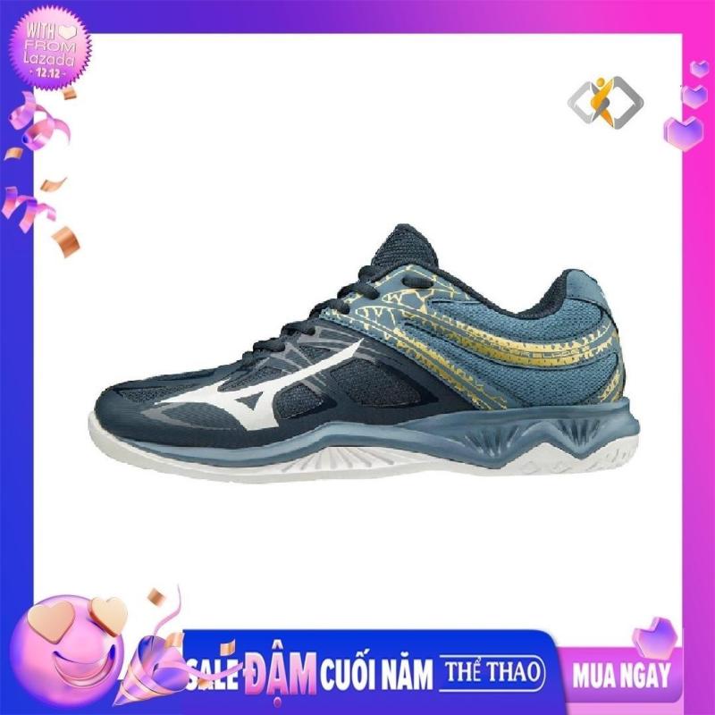 Giày đánh cầu lông nam Mizuno Thunder Blade 2 V1GA197098 màu xanh đẳng cấp, Đế kếp chơi được sân bê tông, hàng sãn có - Giày bóng chuyền nam nữ - giày thể thao nam nữ