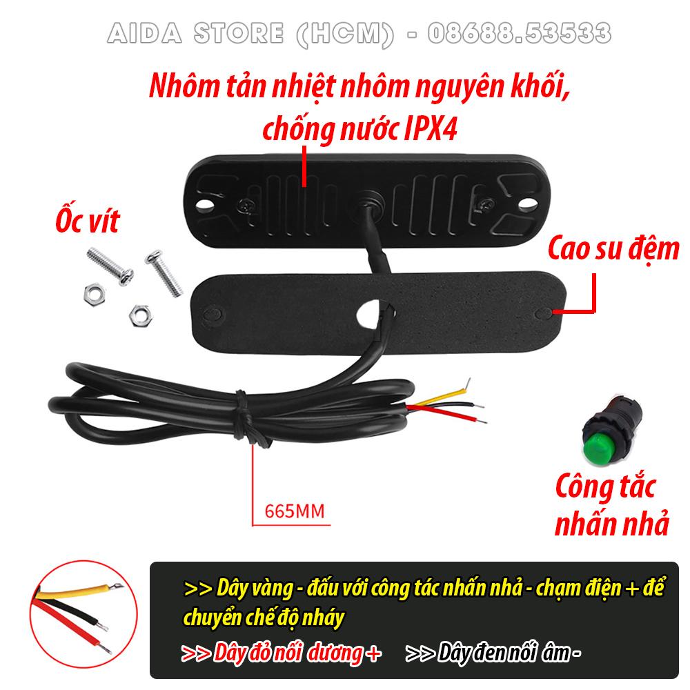 [HCM]Đèn LED nhấp nháy F1 cao cấp 17 chế độ chớp