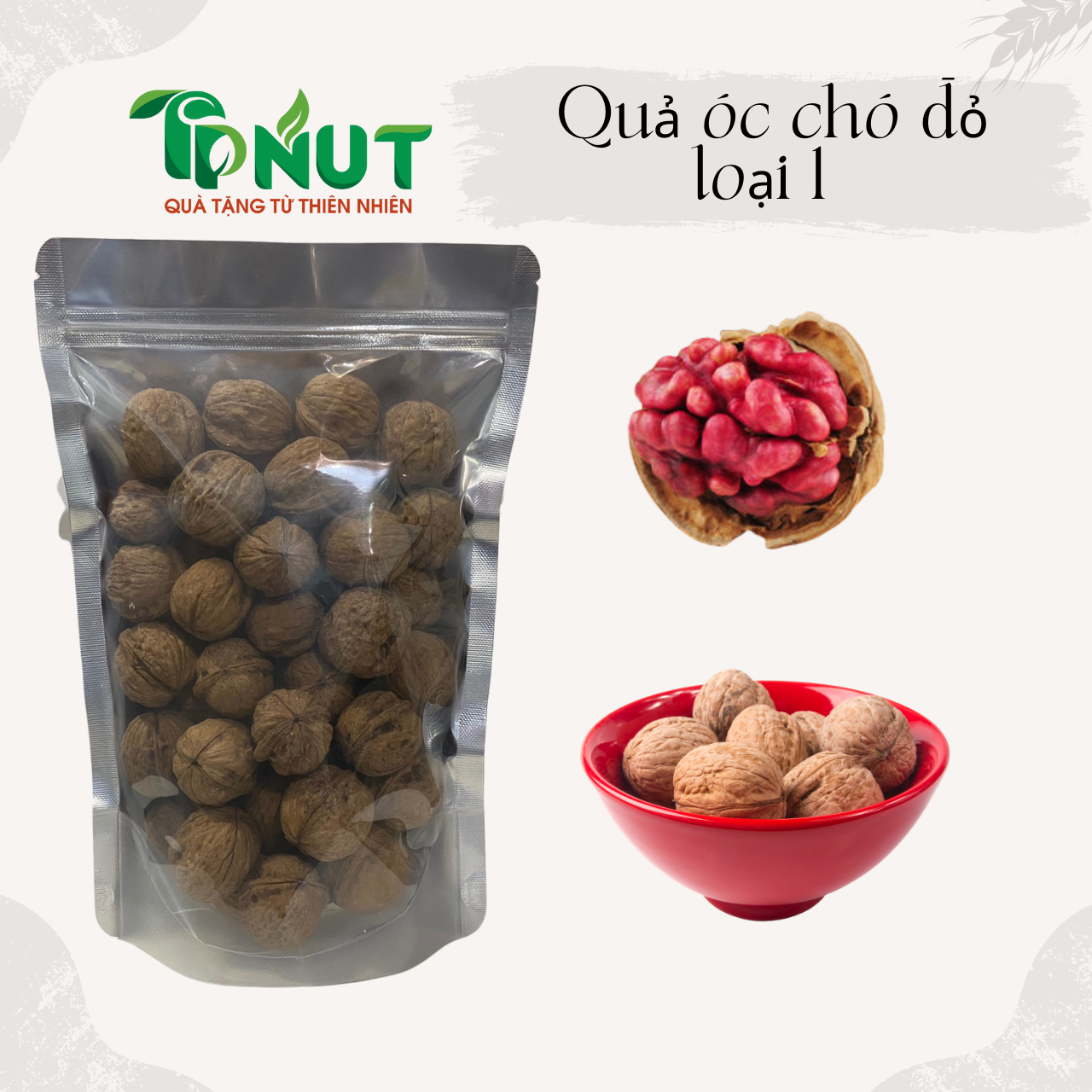 500gram Óc chó đỏ nhập khẩu Mỹ sấy chín