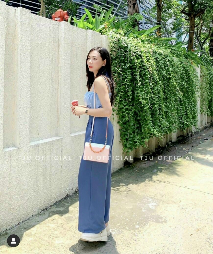 Sét áo 2 dây nhún thun kèm quần ống rộng thời trang cá tính